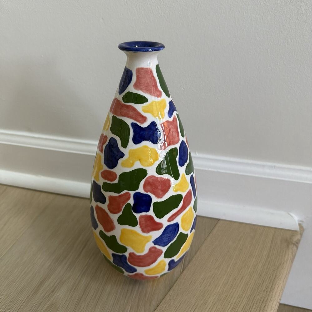 Vintage Bitossi Signed Multicolor Vase Italian Pottery 10” *Has Small Chip* - Picture 4 of 13